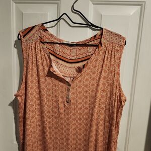 Pink Sleeveless Blouse with Mandarin Collar
